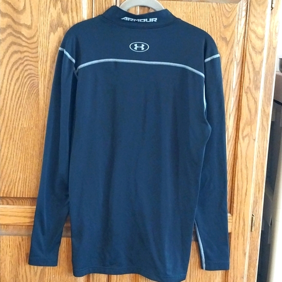 Under Armor Men's Cold Gear Fitted Compression Shirt Black Size Large Mock Neck - Picture 6 of 6